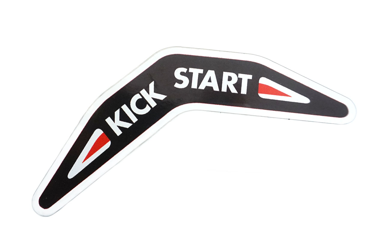 TOMOS Sticker Kickstart Tomos A3 S25 black / white / red 12.5 CM