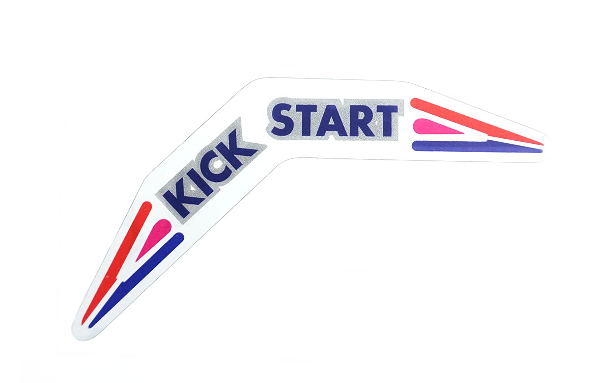 TOMOS Tomos Sticker Kickstart Blue / Purple / Red A3 S25 12.5 CM