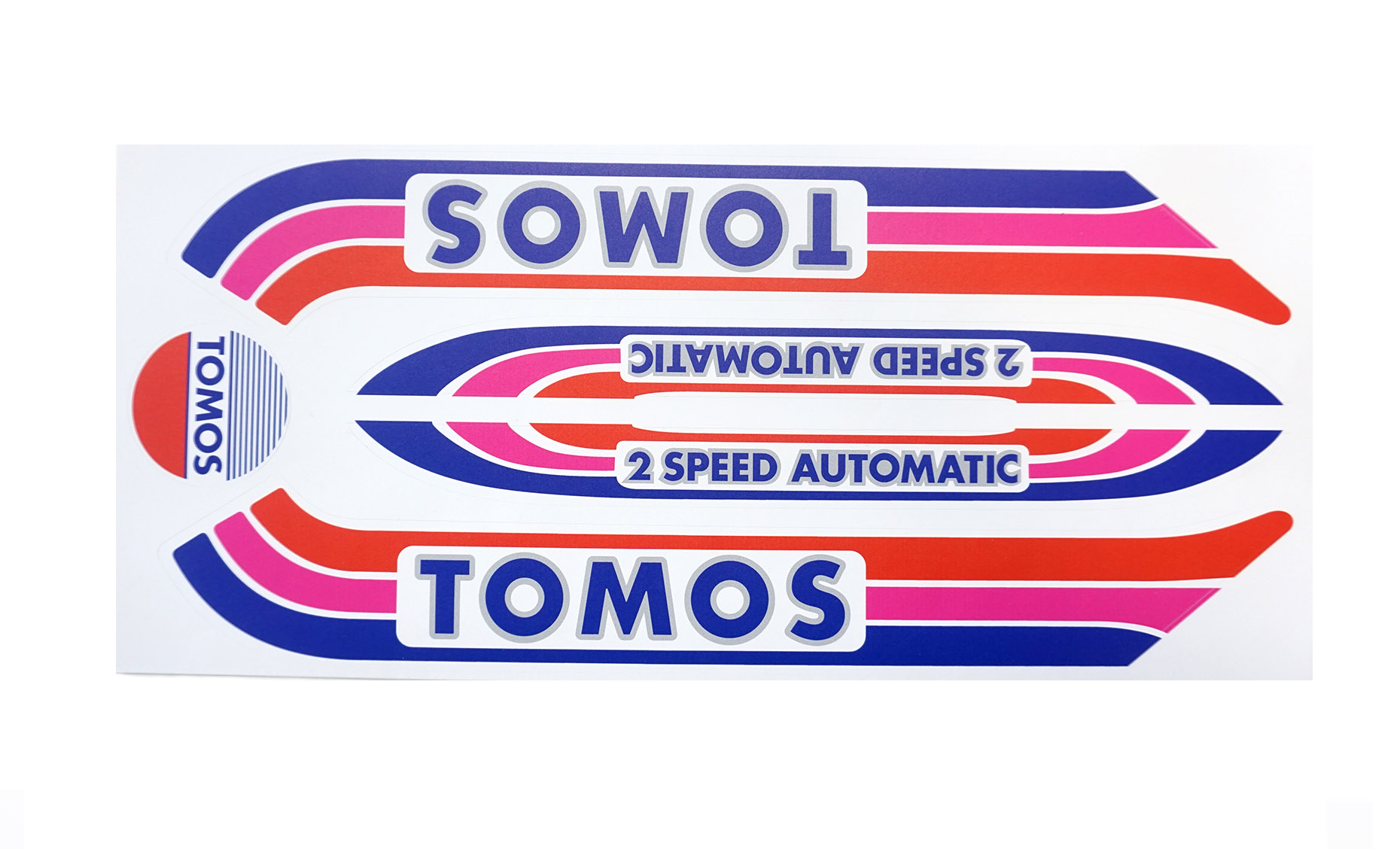 TOMOS Sticker set - transfer Tomos A3 old model Red / Purple / Blue