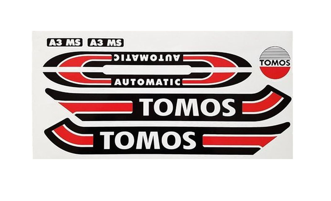 TOMOS Sticker / transfer set A3 A35 S25 red - black - white Automatic Tomos