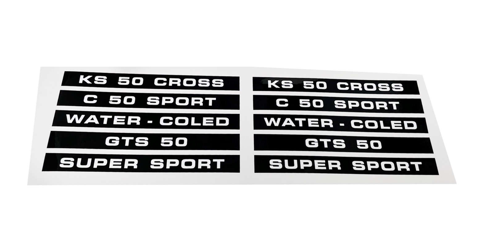 ZUNDAPP ZÜNDAPP Sticker set Zundapp side covers 1974 - 1975 517-10.215 "GTS 50" / 517-10.219 "Watercooled" / 517.10.220 "KS50 Cross" / 517-10.221 "Super Sport" / 517-10.223 "C50 Sport"