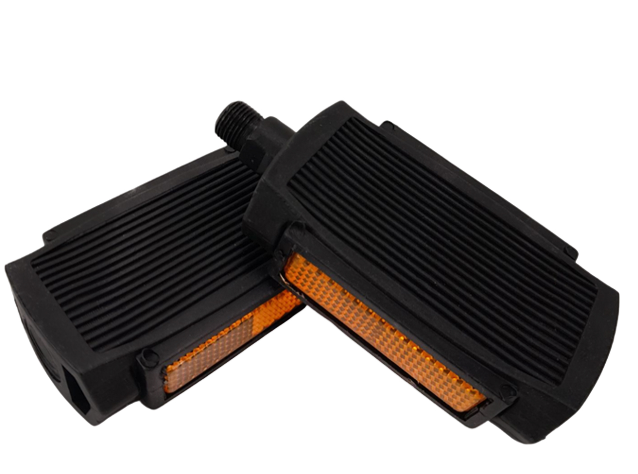 UNIVERSAL Pedal set black 14x125 - pedals monobloc with reflector SOLEX 